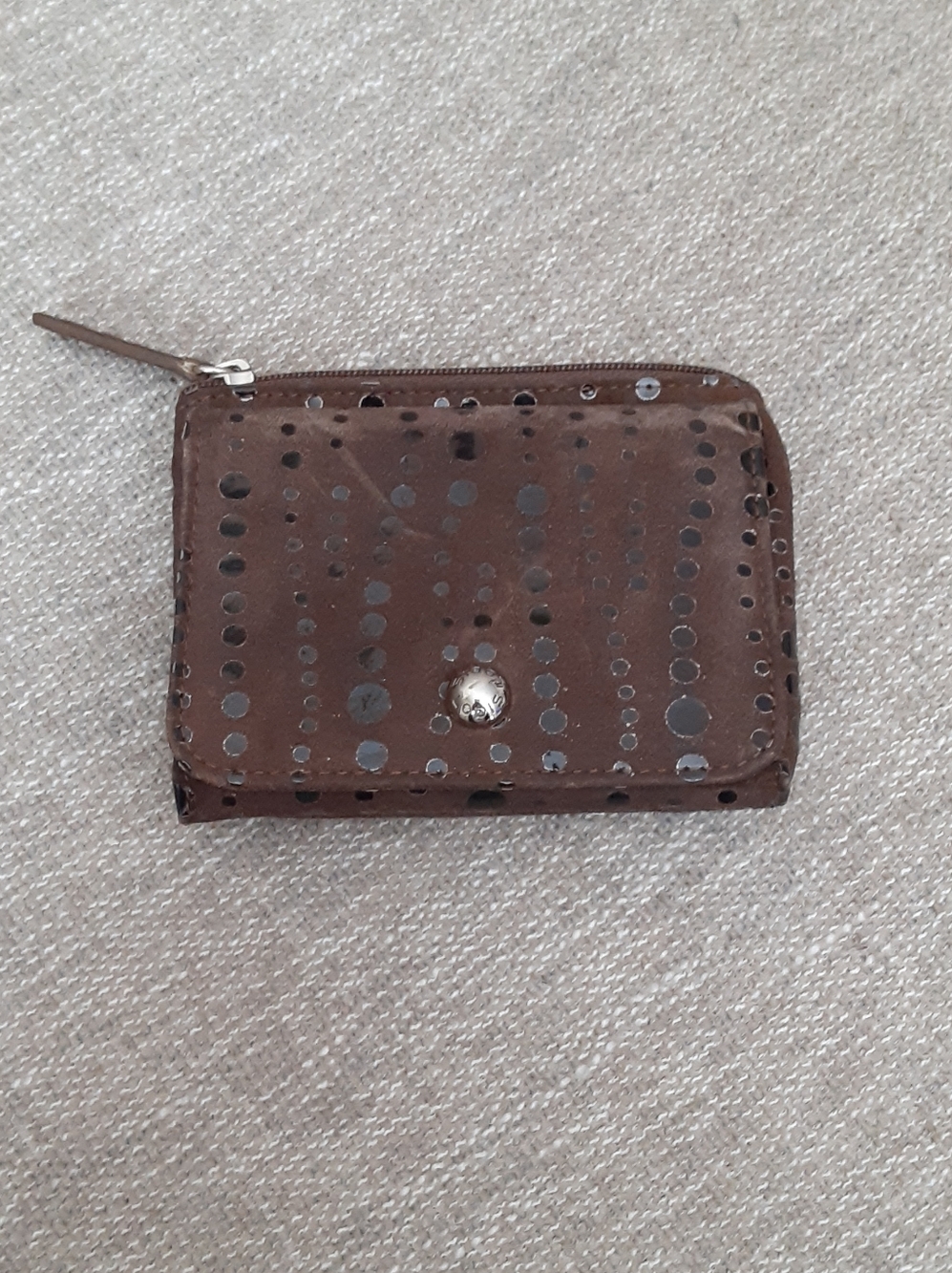 Lodis brown Suede leather Small wallet